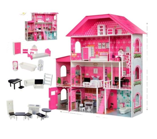 صورة لعبة بيت تركيب للأطفال 138X135X36 سم - وردي